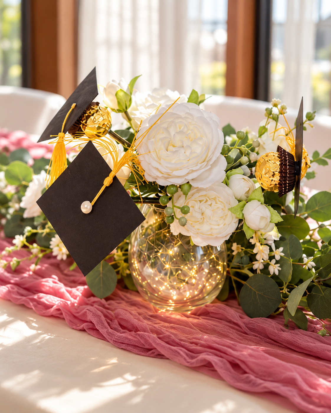 Floral detail and elegant place setting